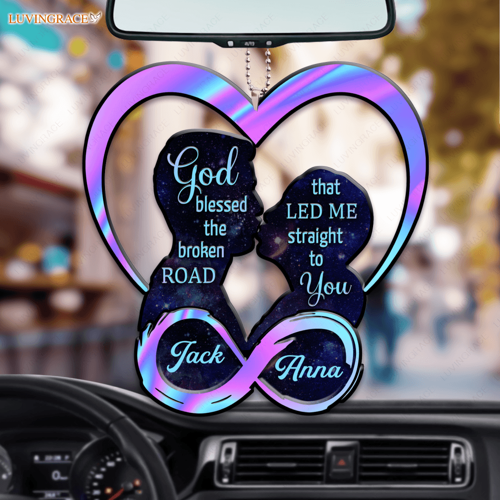 Love Kiss Silhouette Infinity God Blessed Personalized Ornament