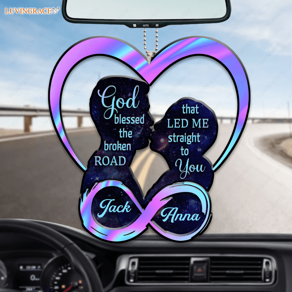 Love Kiss Silhouette Infinity God Blessed Personalized Ornament