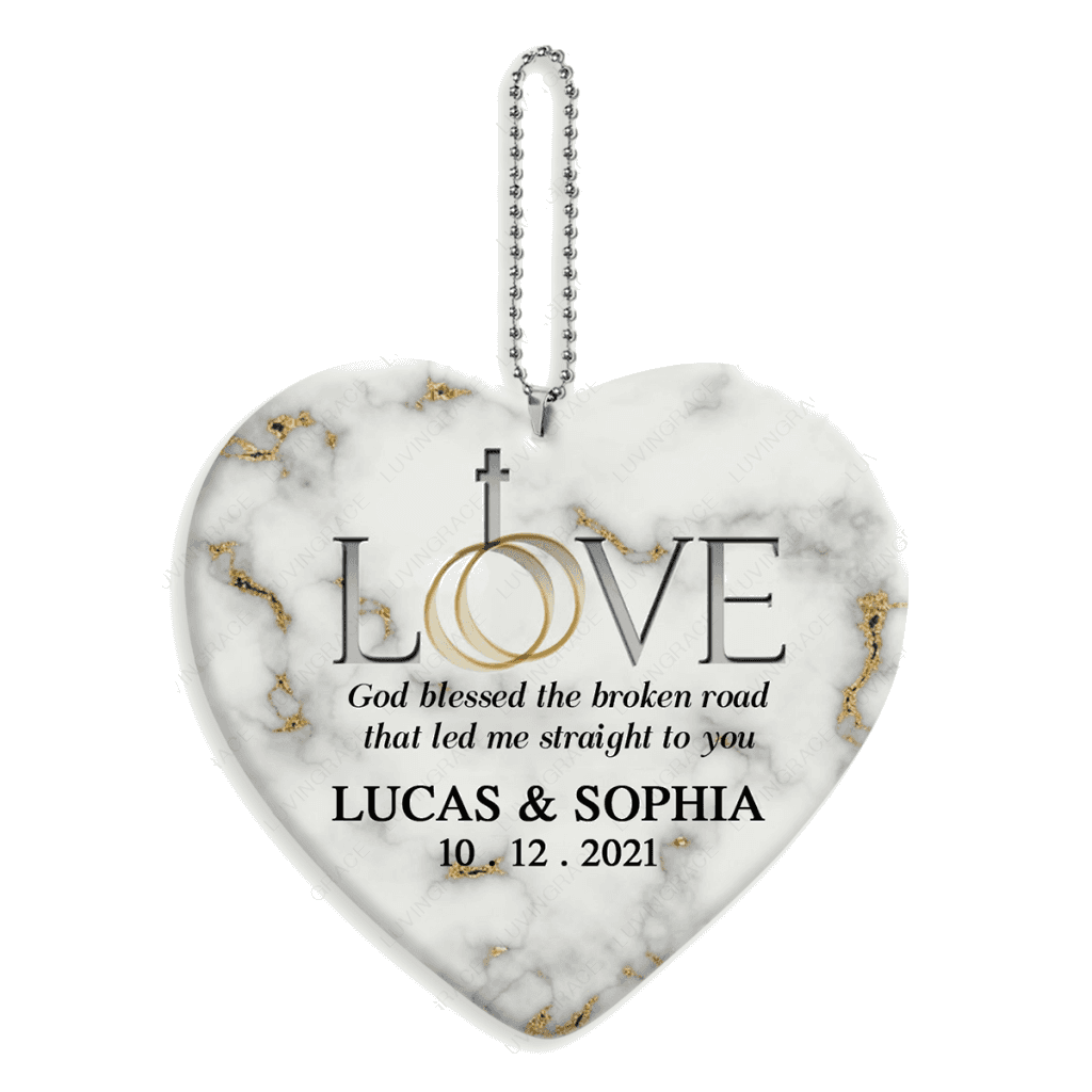 Love With Cross God Blessed Personalized Ornament