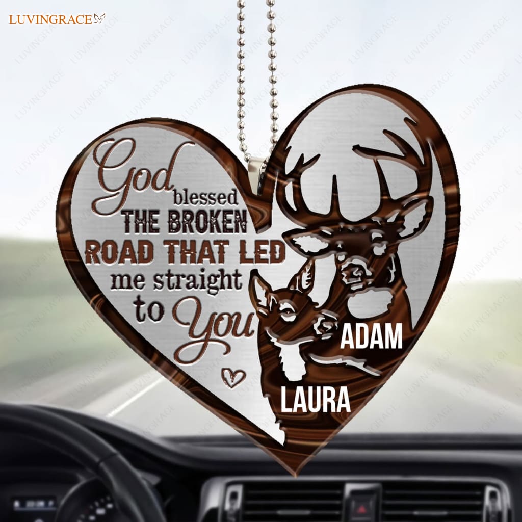 Lunvingrace M01 Deer Couple God Blessed Personalized Ornament