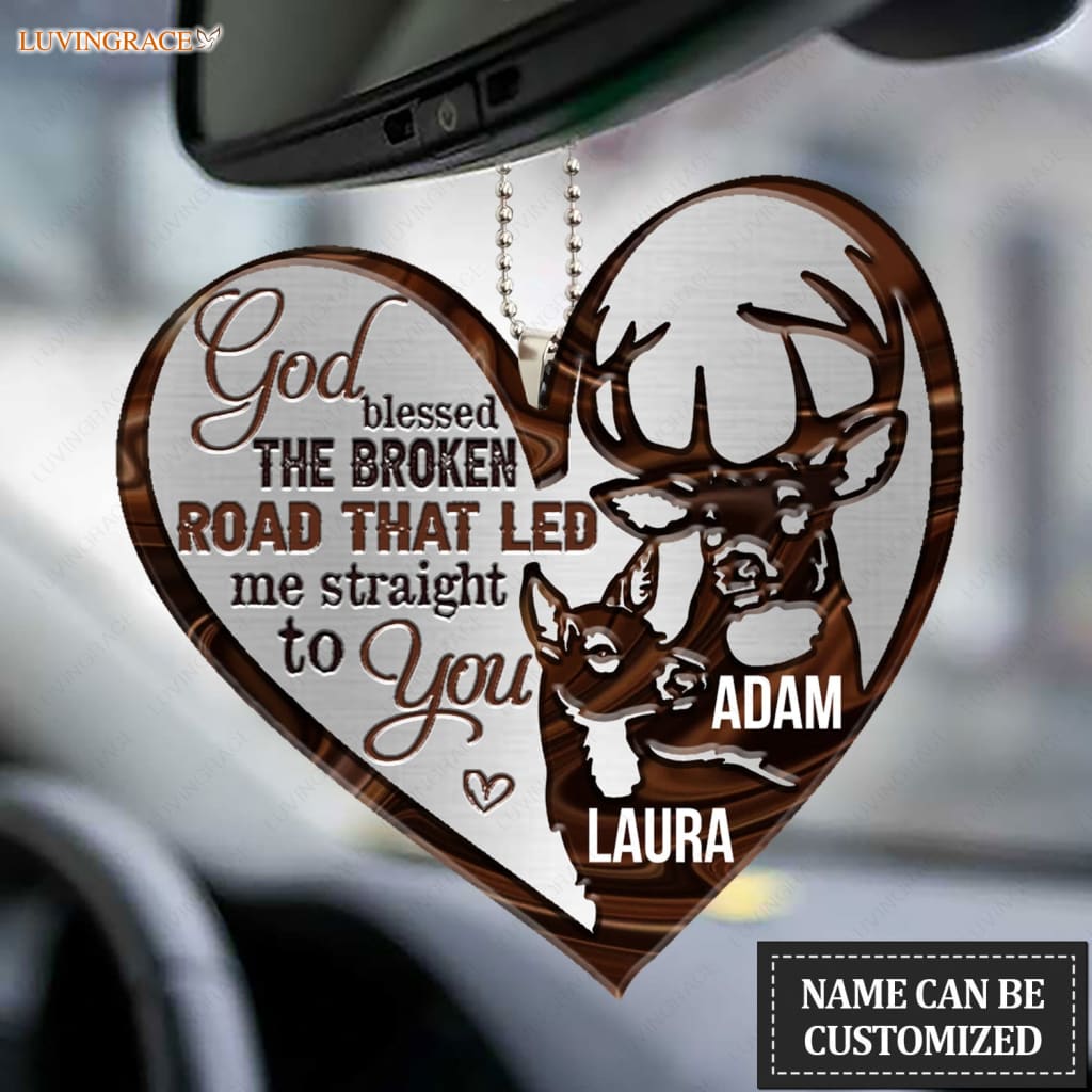 Lunvingrace M01 Deer Couple God Blessed Personalized Ornament
