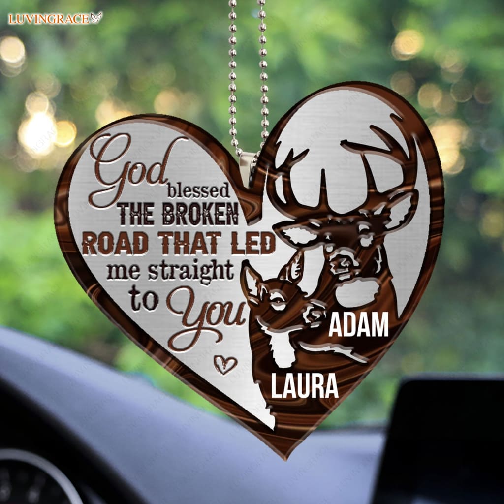 Lunvingrace M01 Deer Couple God Blessed Personalized Ornament