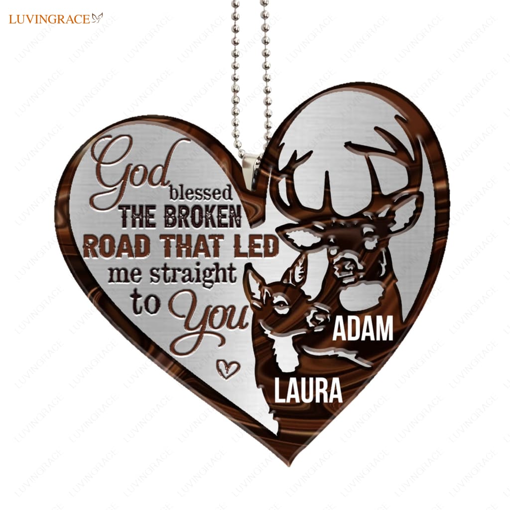 Lunvingrace M01 Deer Couple God Blessed Personalized Ornament