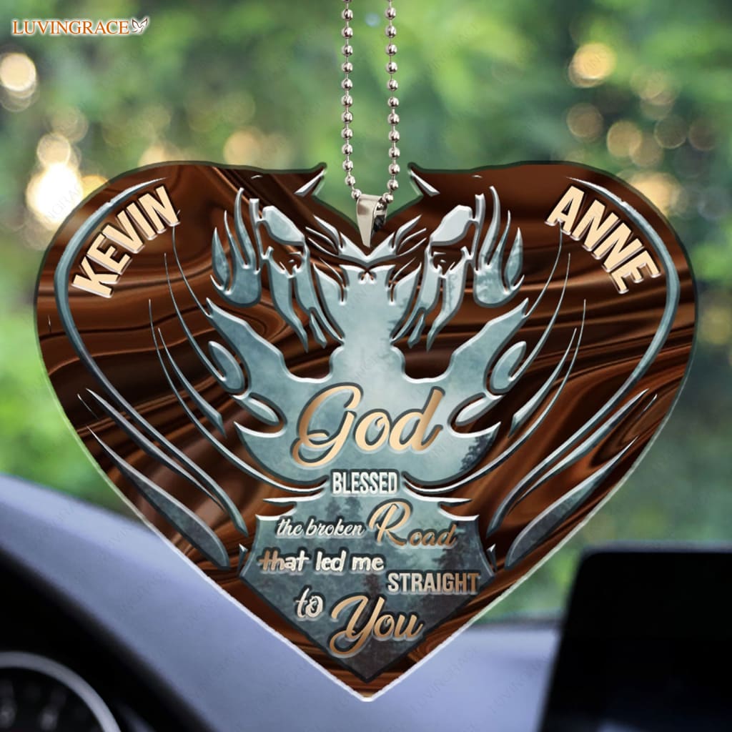 Lunvingrace M07 Horse Couple God Blessed Personalized Ornament