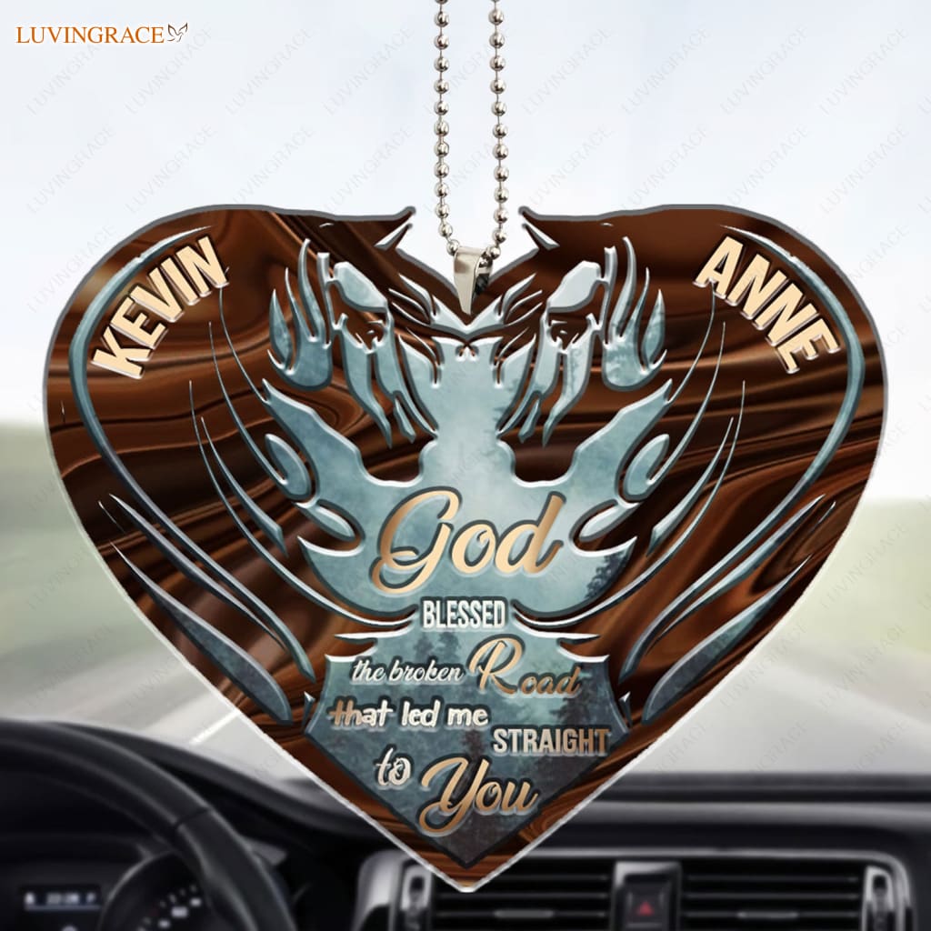 Lunvingrace M07 Horse Couple God Blessed Personalized Ornament