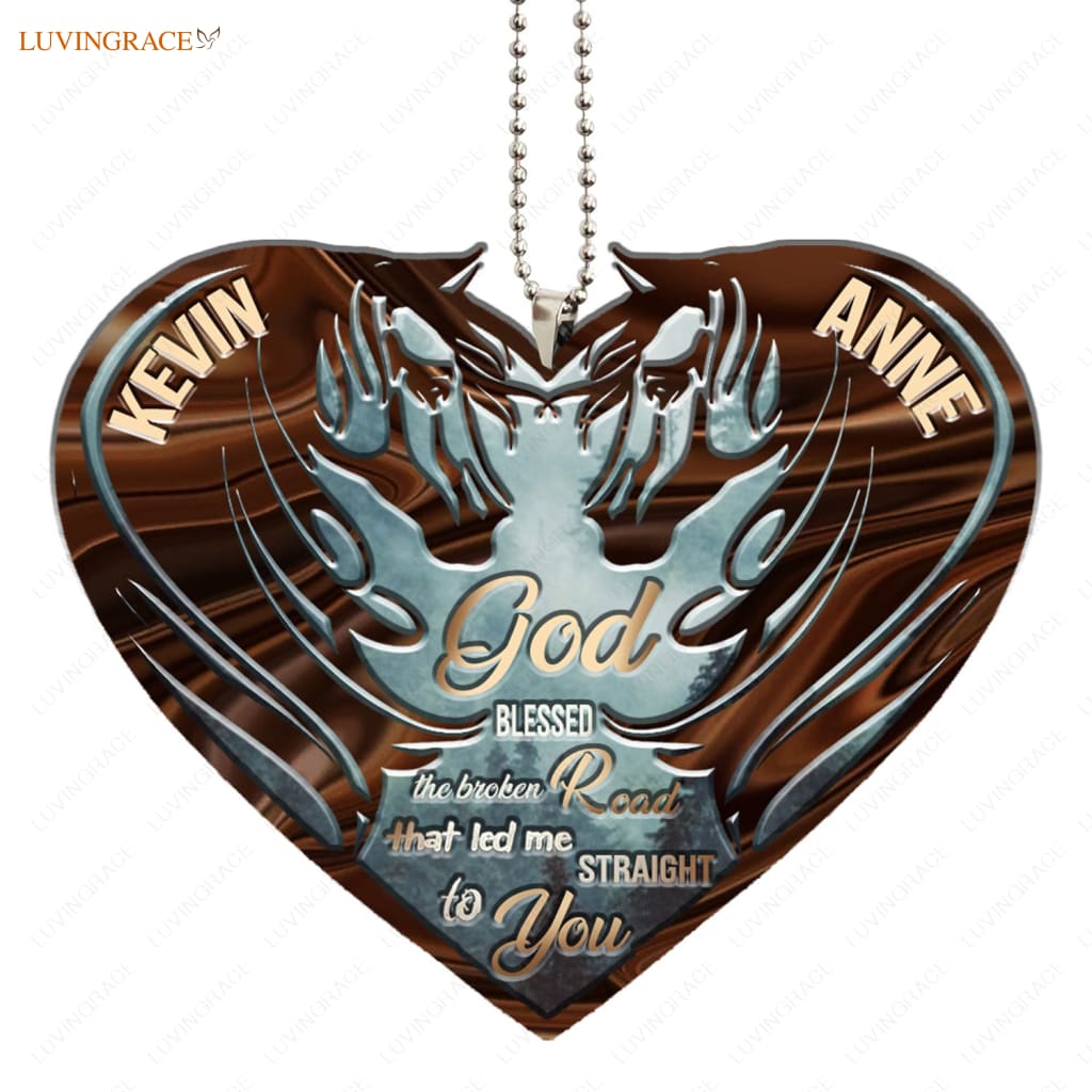 Lunvingrace M07 Horse Couple God Blessed Personalized Ornament