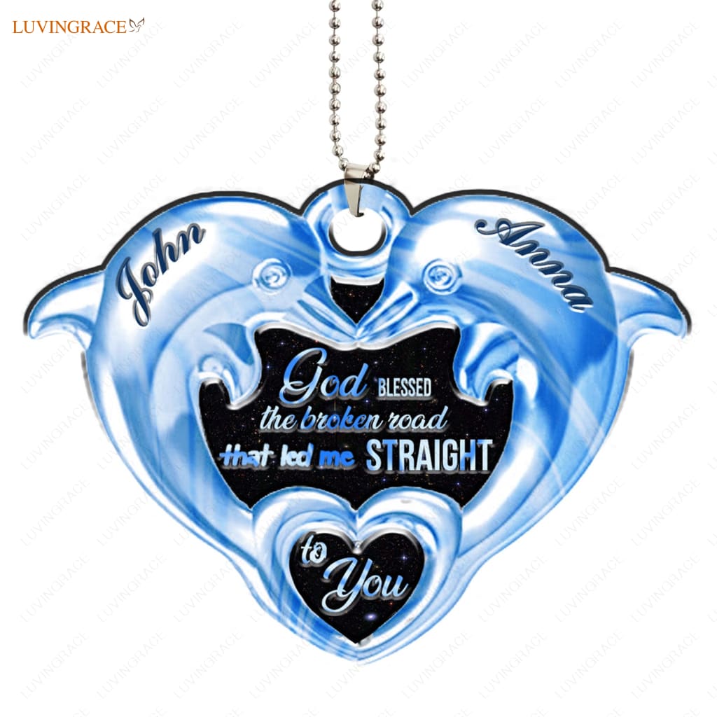 Lunvingrace M10 Dolphin Couple God Blessed Personalized Ornament