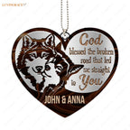 Lunvingrace M15 Wolf Couple God Blessed Personalized Ornament