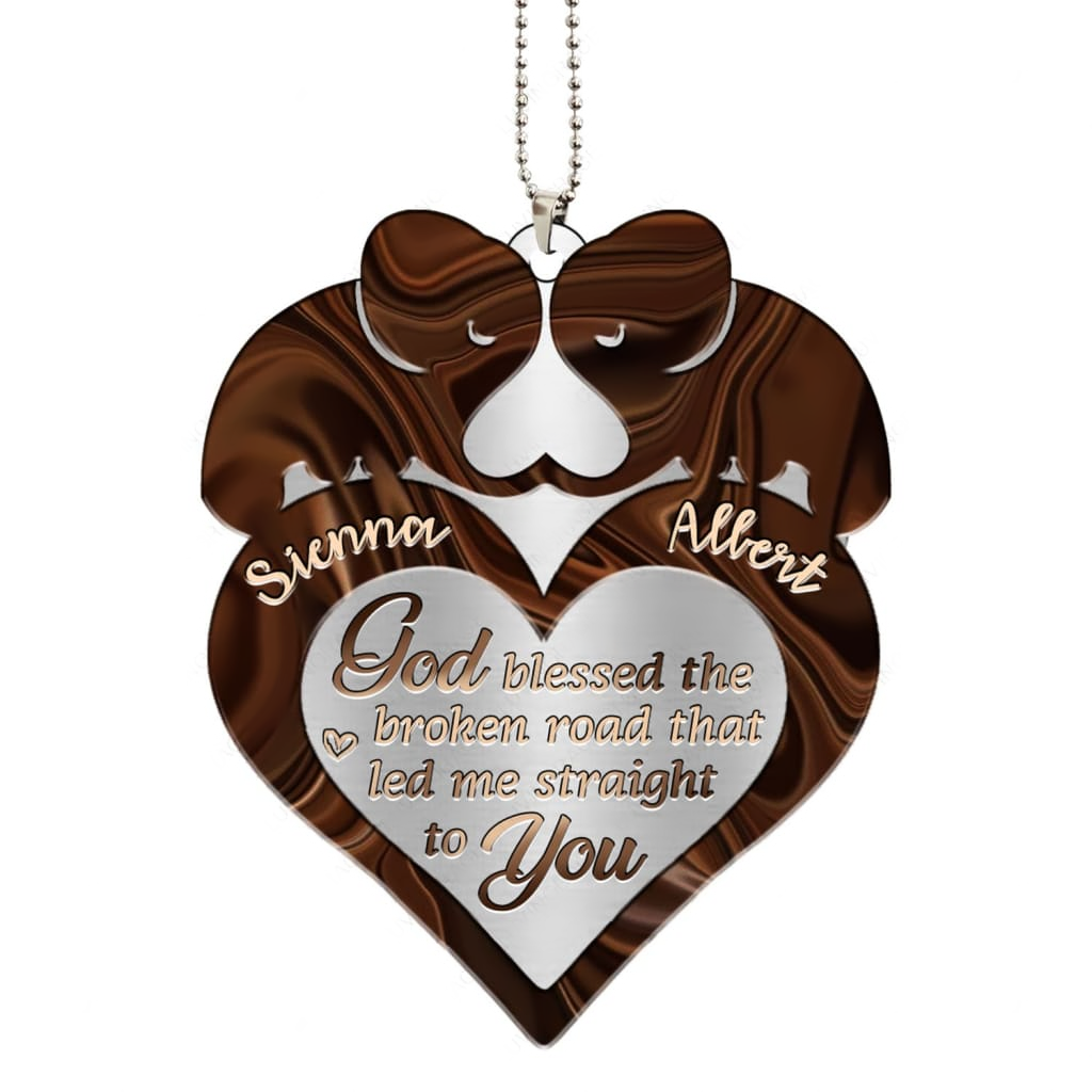 Lunvingrace M16 Elephant Couple God Blessed Personalized Ornament