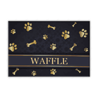 Printfamily 01 Elegant Navy Blue Personalized Dog/Cat Food Mat Custom Pet Bowl Mat