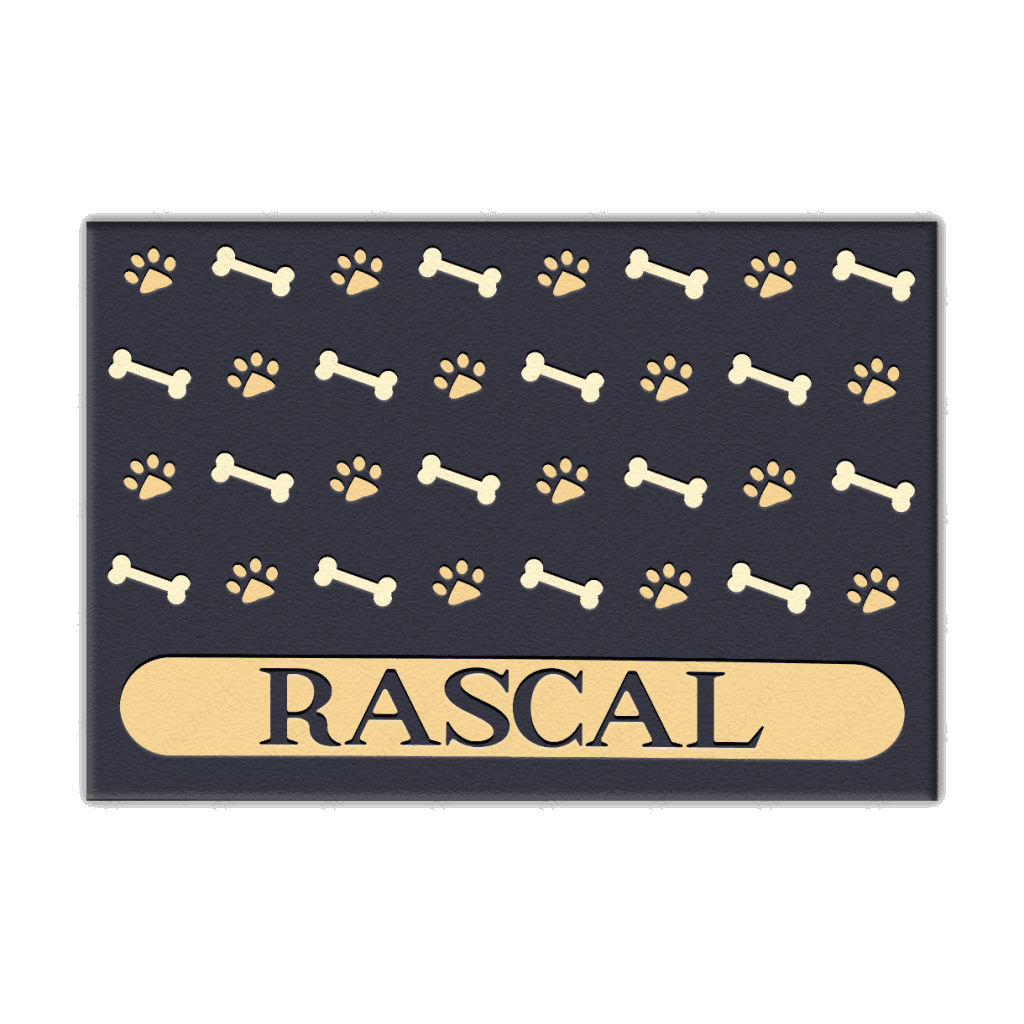 Luvingrace 02 Elegant Navy Blue Personalized Dog/Cat Food Mat Custom Pet Bowl Mat
