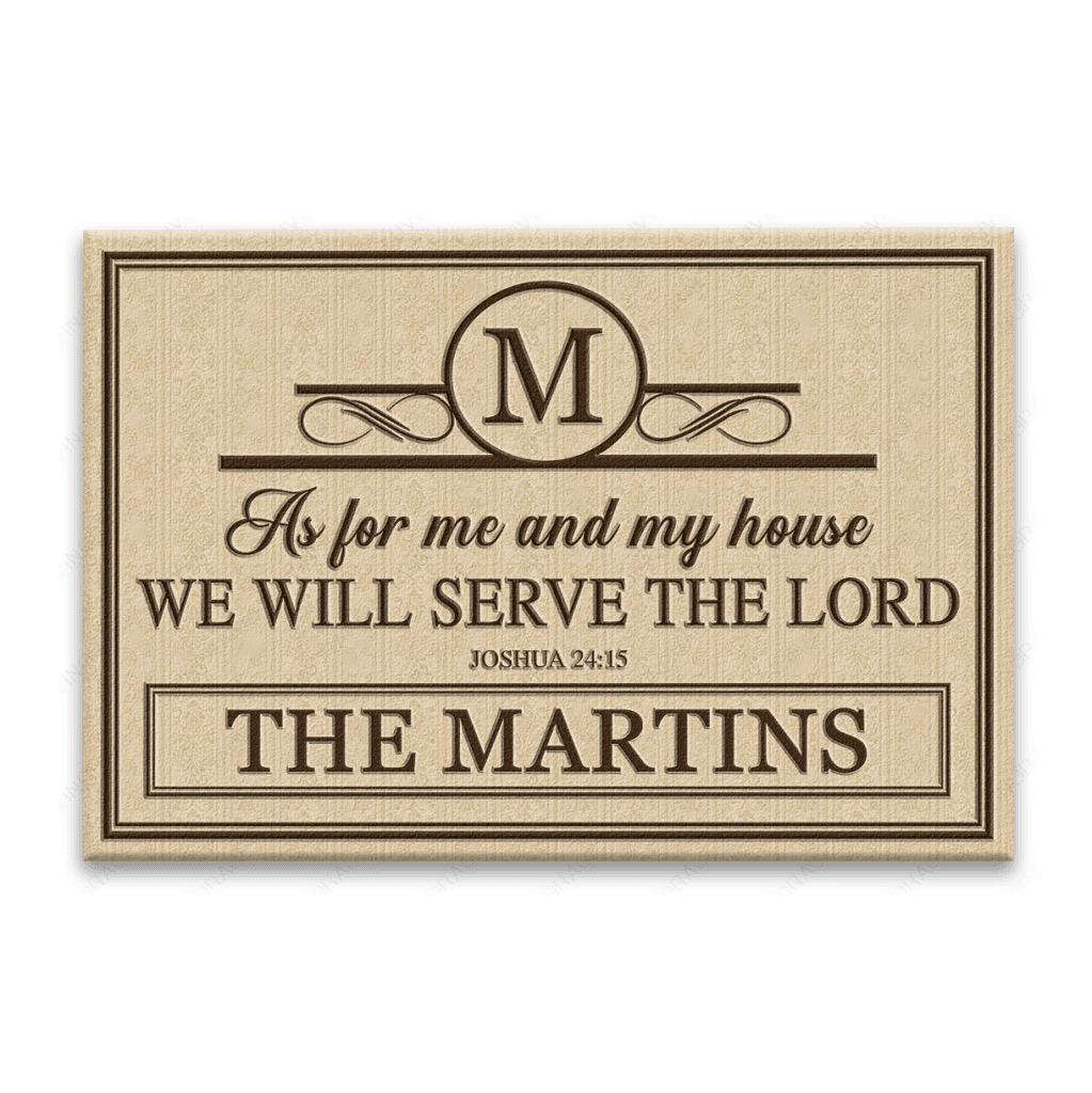 Luvingrace Collection Monogram As For My House Personalized Doormat