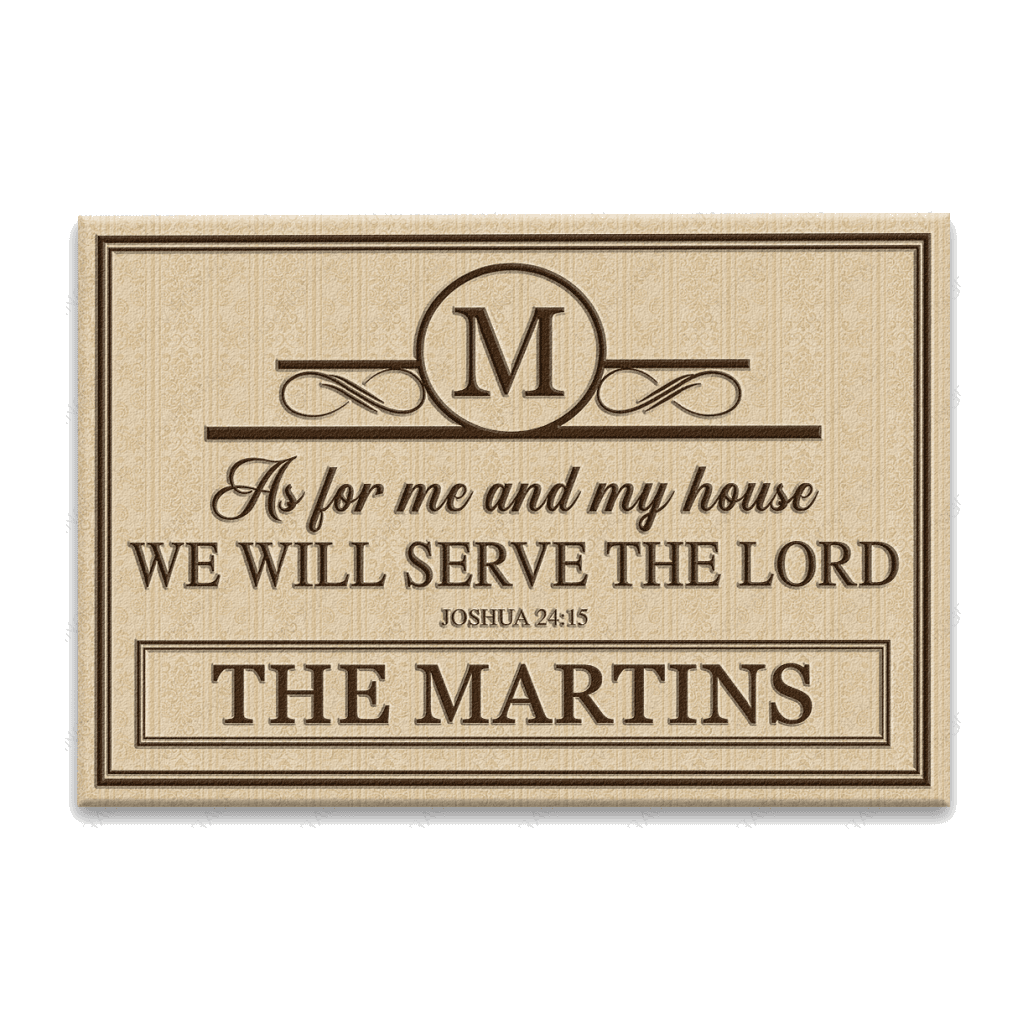 Luvingrace Collection Monogram As For My House Personalized Doormat