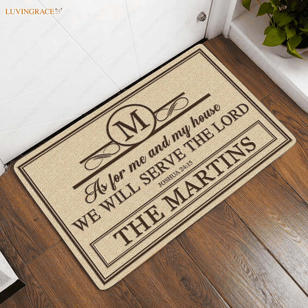Luvingrace Collection Monogram As For My House Personalized Doormat