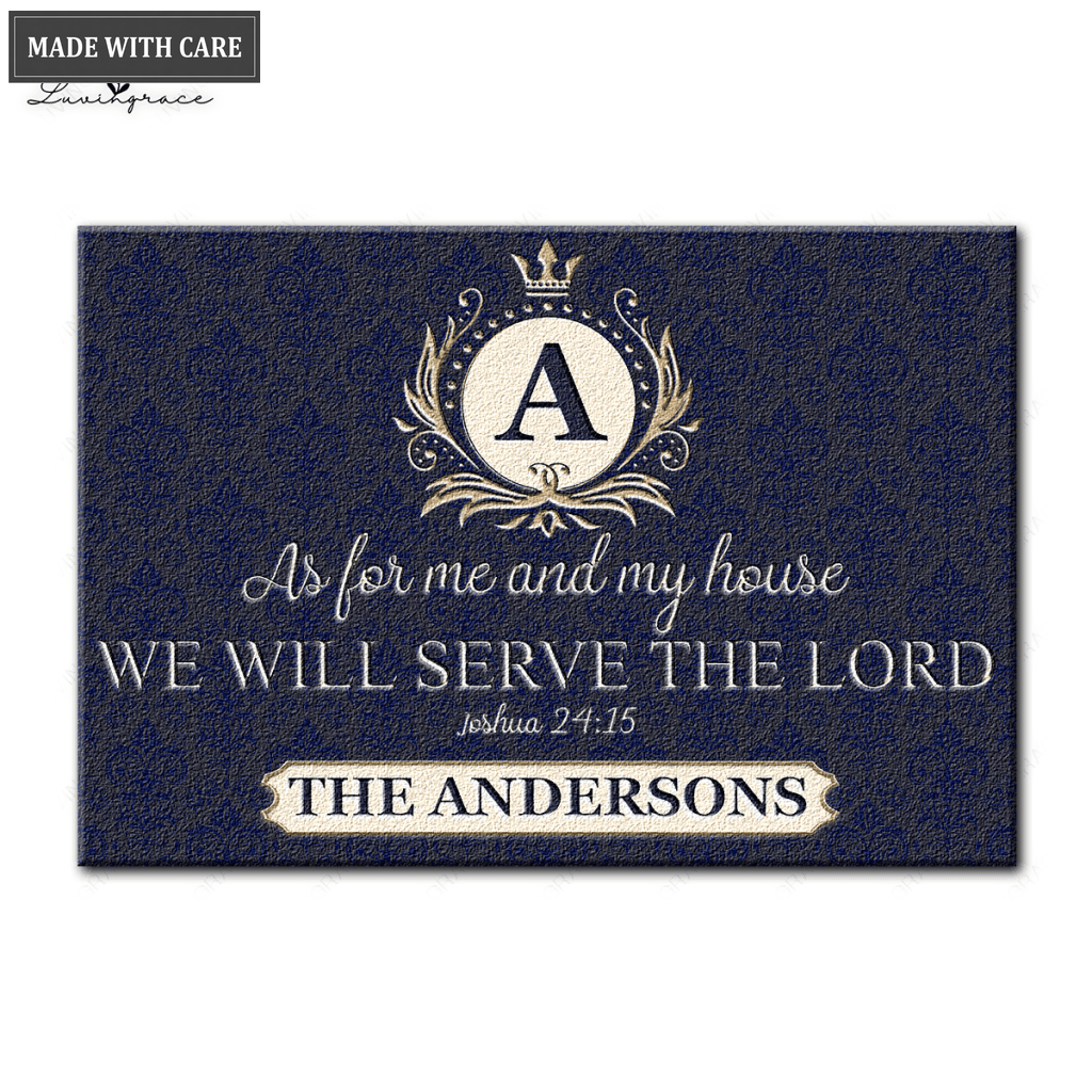 Luvingrace L01 Luxury Monogram Collection As For My House Personalized Doormat