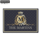Printfamily L01 Luxury Monogram Collection Family Name Personalized Doormat