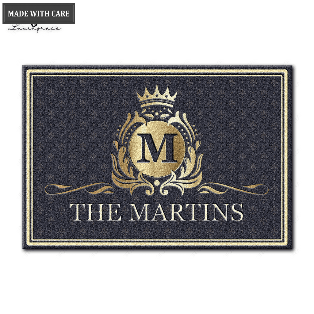 Luvingrace L01 Luxury Monogram Collection Family Name Personalized Doormat