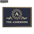 Printfamily L02 Luxury Monogram Collection Family Name Personalized Doormat
