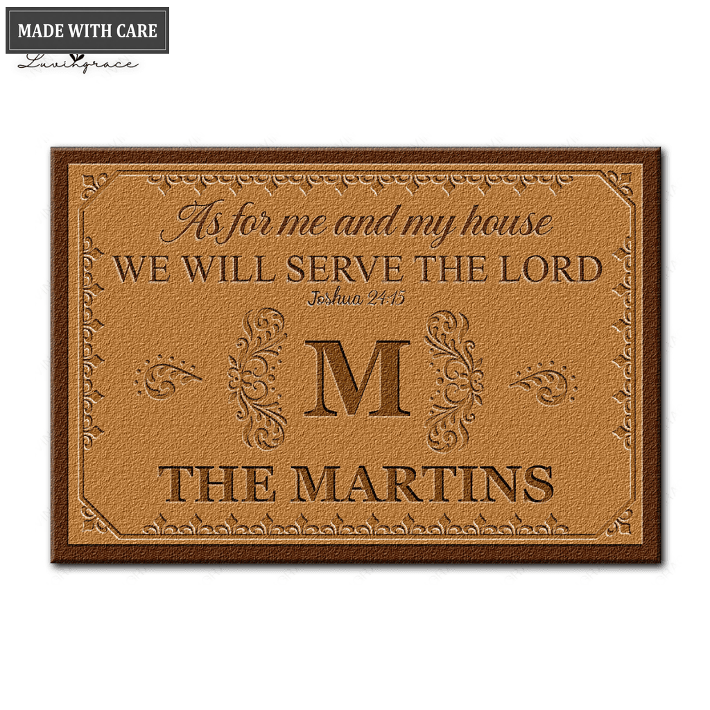 Luvingrace L03 Luxury Monogram Collection As For My House Personalized Doormat