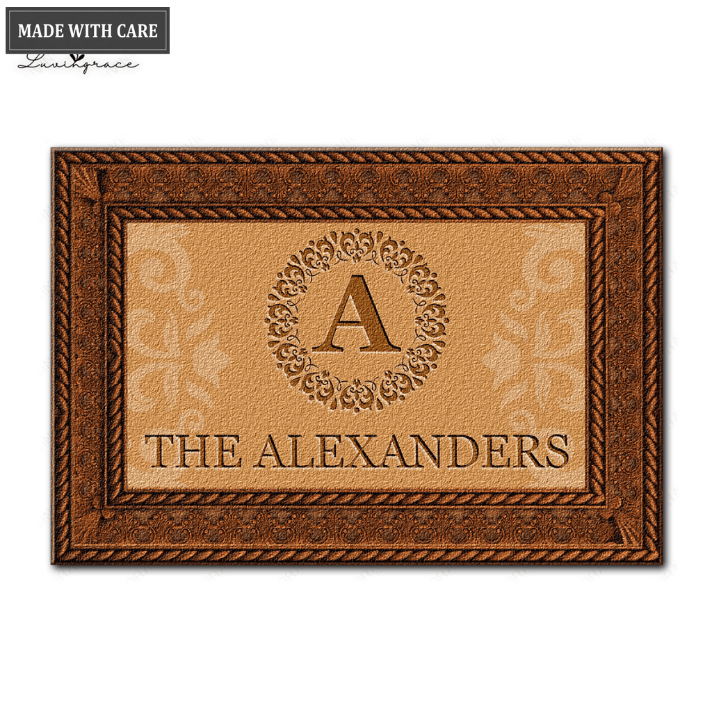 Luvingrace L03 Luxury Monogram Collection Family Name Personalized Doormat