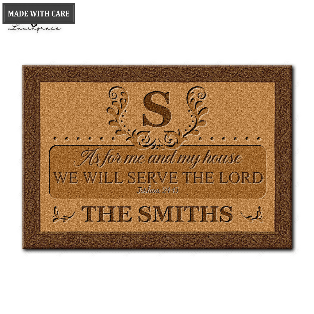Luvingrace L05 Luxury Monogram Collection As For My House Personalized Doormat