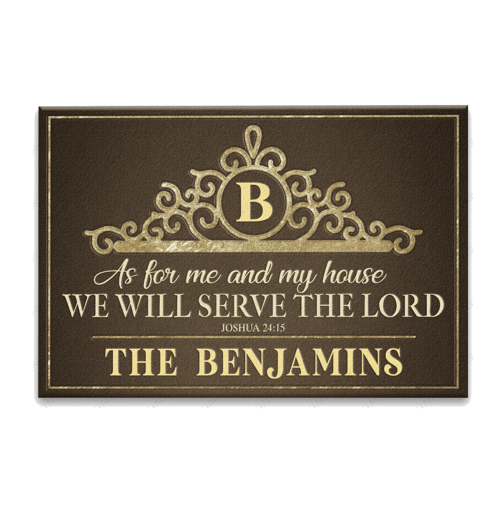 Luvingrace L08 Vintage Monogram Collection As For My House Personalized Doormat