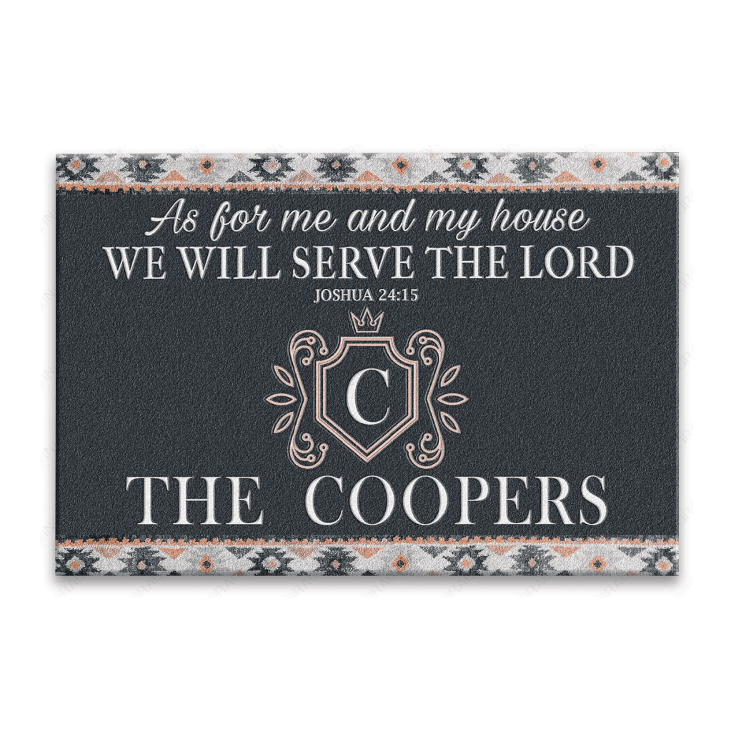 Luvingrace L101 Vintage Monogram Collection As For My House Personalized Doormat