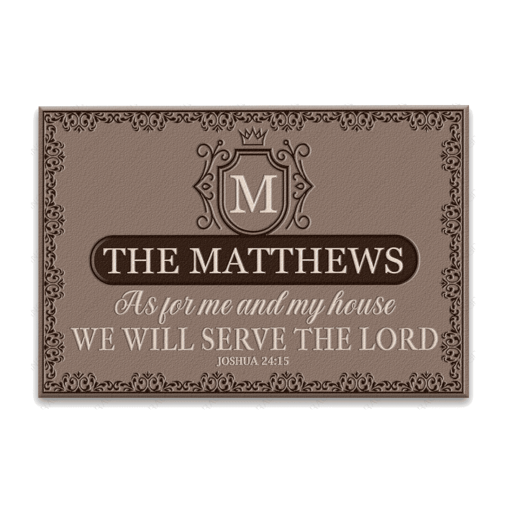 Luvingrace L102 Vintage Monogram Collection As For My House Personalized Doormat