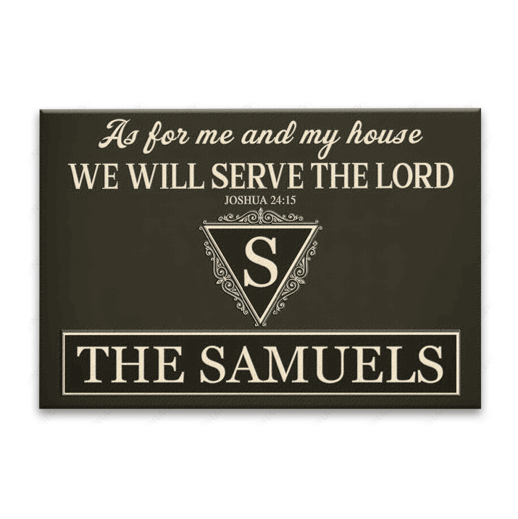 Luvingrace L107 Royal Monogram Collection As For My House Personalized Doormat