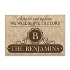 Luvingrace L111 Vintage Monogram Collection As For My House Personalized Doormat