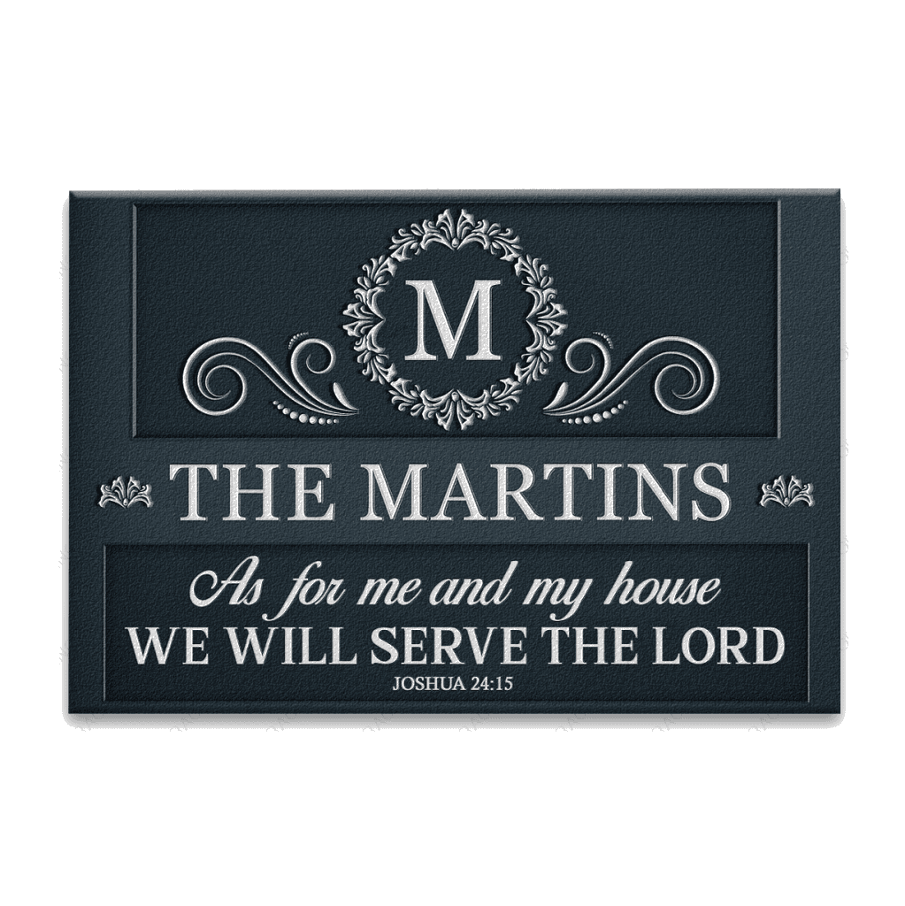 Luvingrace L115 Vintage Monogram Collection As For My House Personalized Doormat