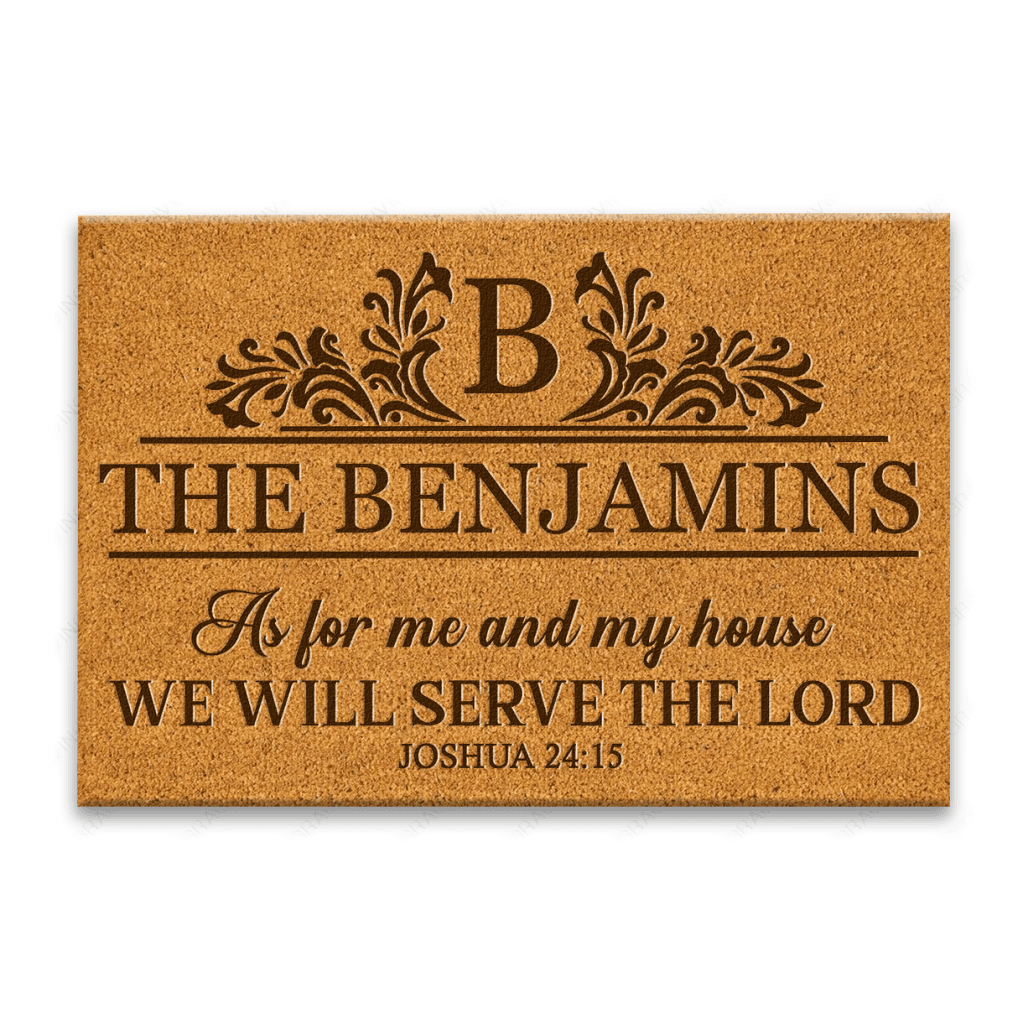 Luvingrace L116 Vintage Monogram Collection As For My House Personalized Doormat