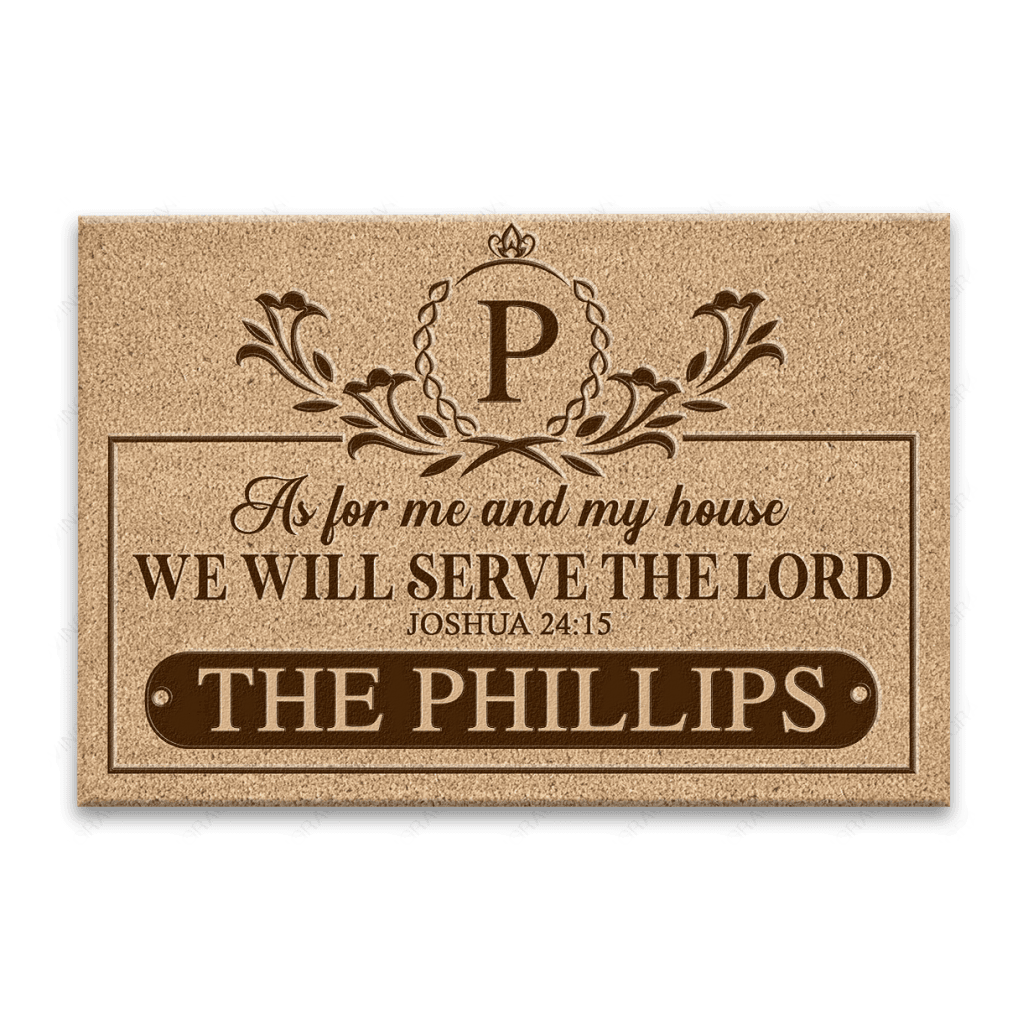 Luvingrace L117 Vintage Monogram Collection As For My House Personalized Doormat