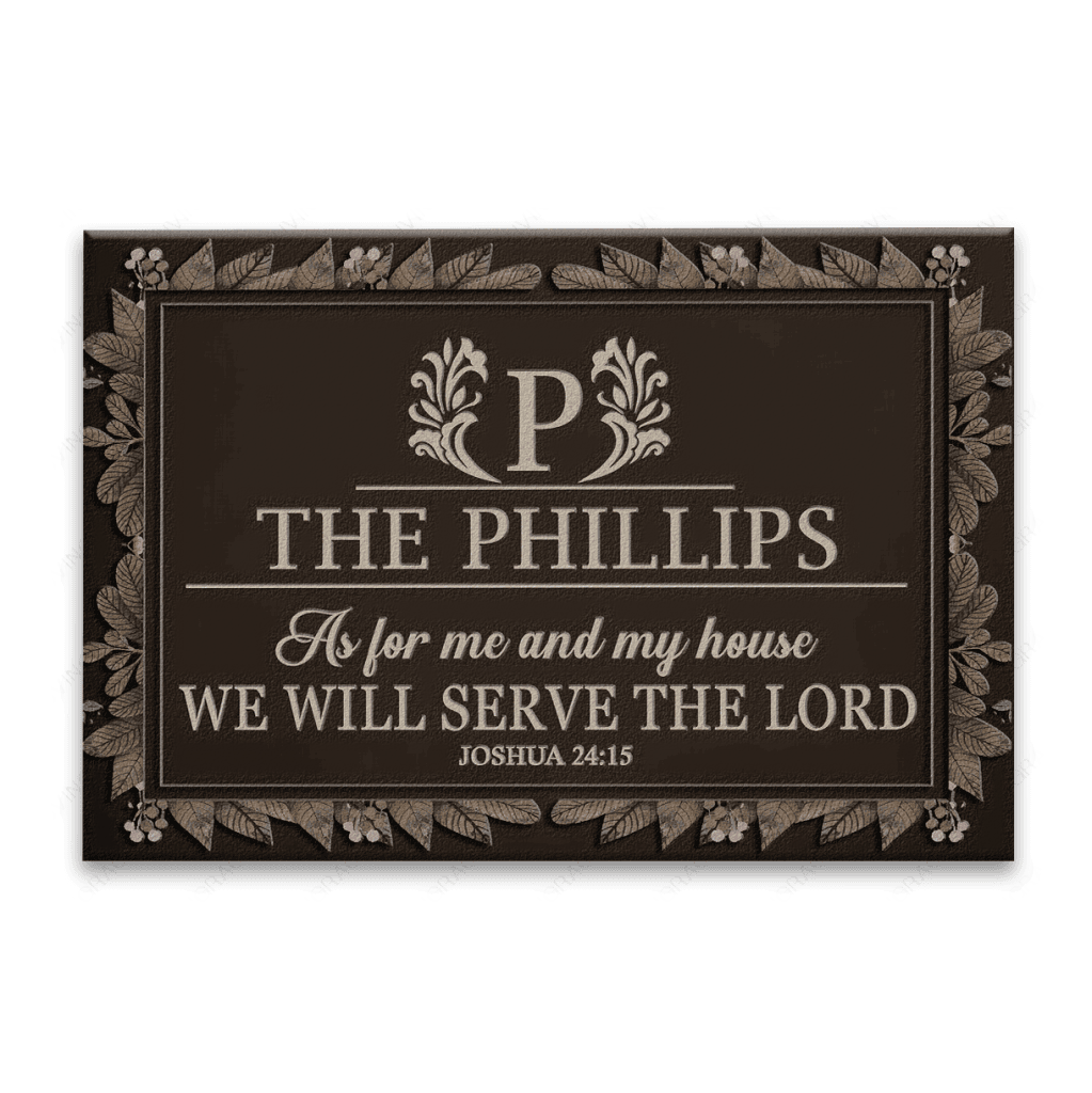 Luvingrace L118 Vintage Monogram Collection As For My House Personalized Doormat