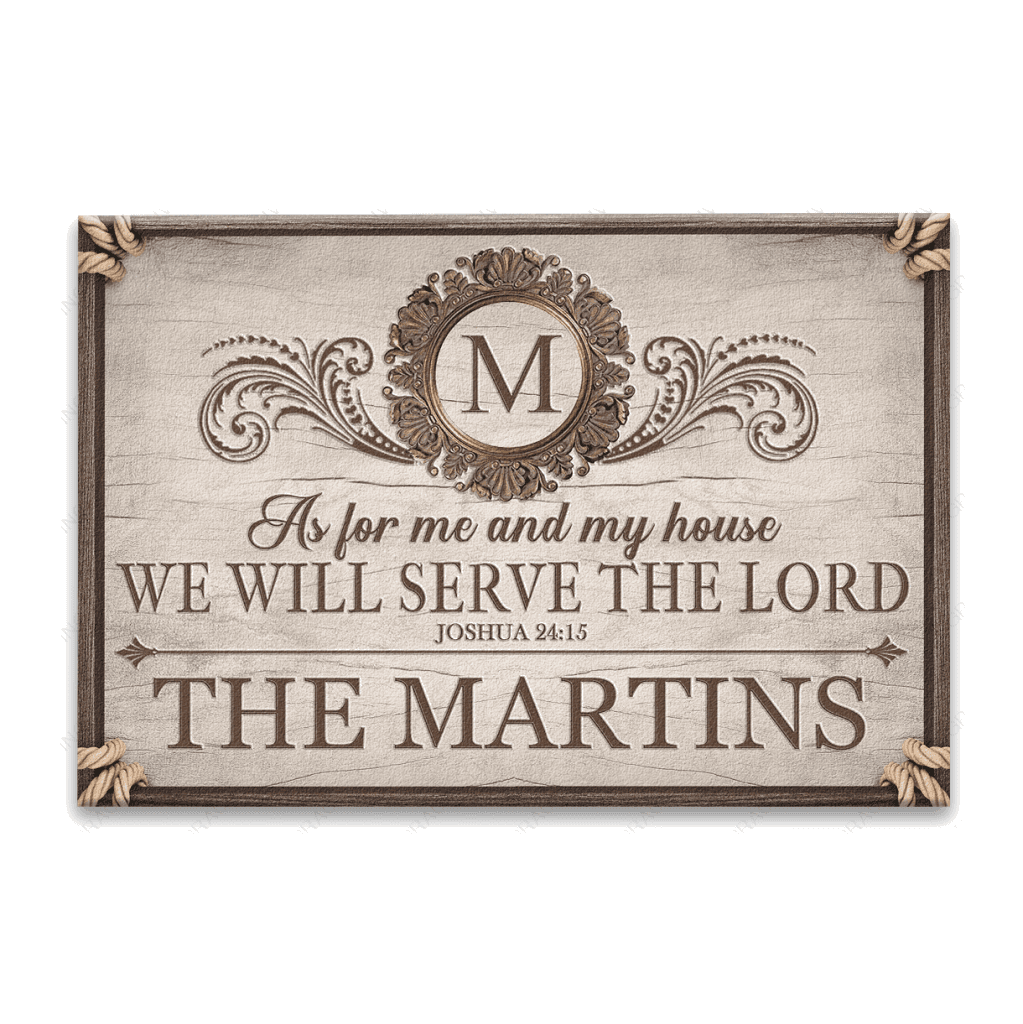 Luvingrace L119 Vintage Monogram Collection As For My House Personalized Doormat