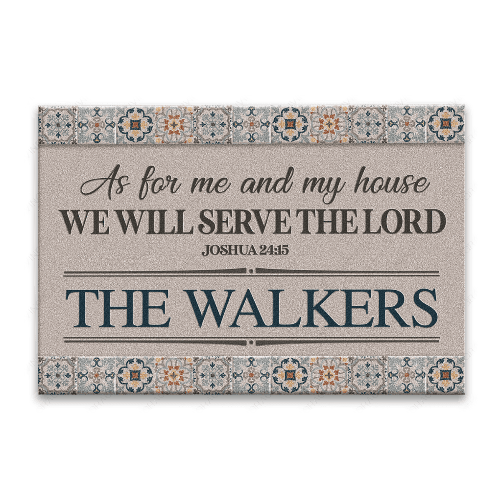 Luvingrace L120 Vintage Monogram Collection As For My House Personalized Doormat