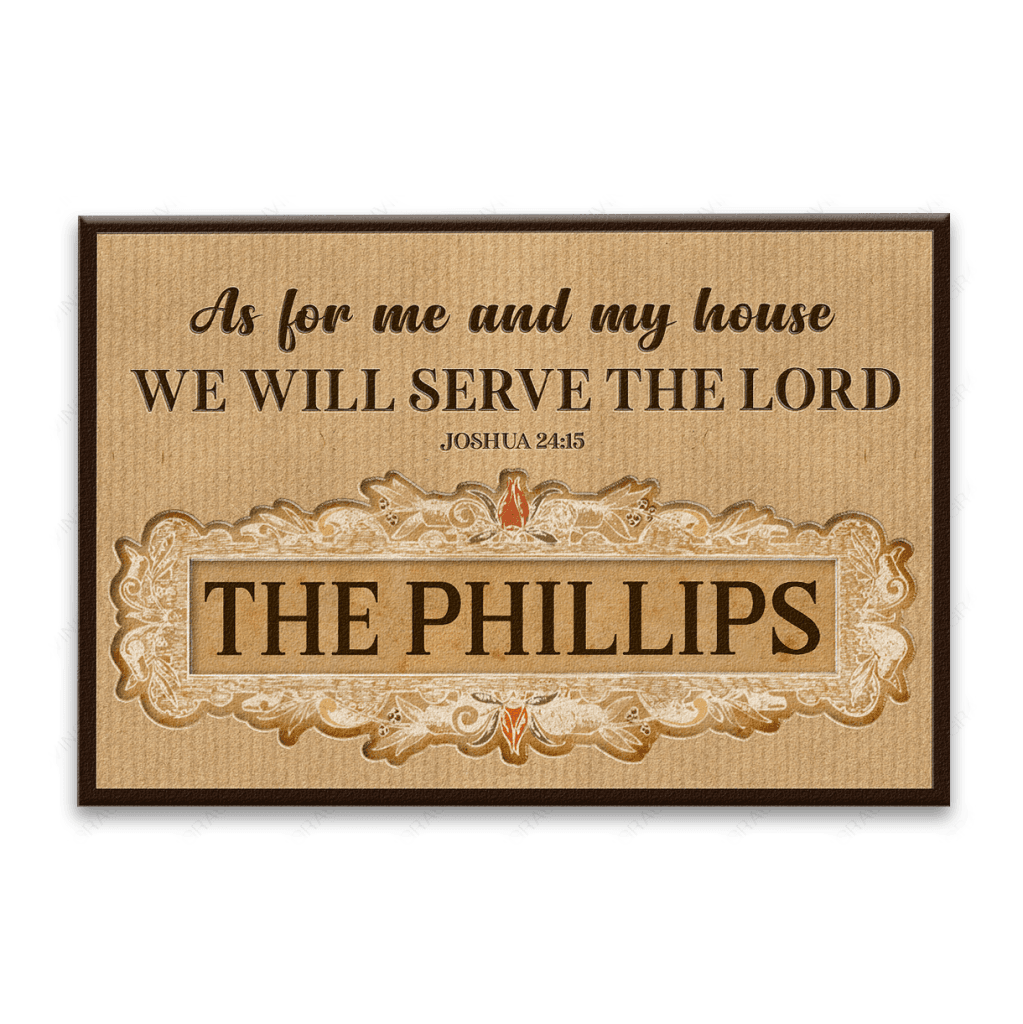 Luvingrace L122 Vintage Monogram Collection As For My House Personalized Doormat