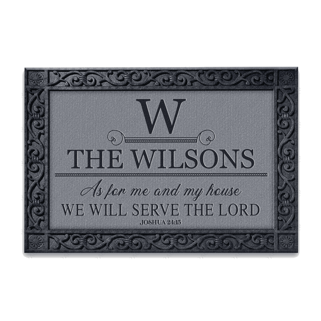 Luvingrace L124 Vintage Monogram Collection As For My House Personalized Doormat