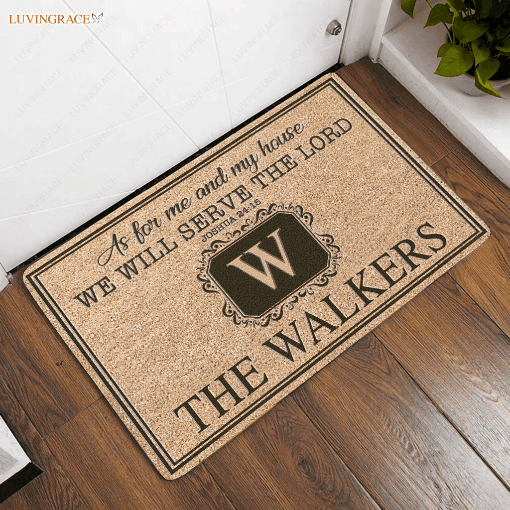 Luvingrace L126 Vintage Monogram Collection As For My House Personalized Doormat