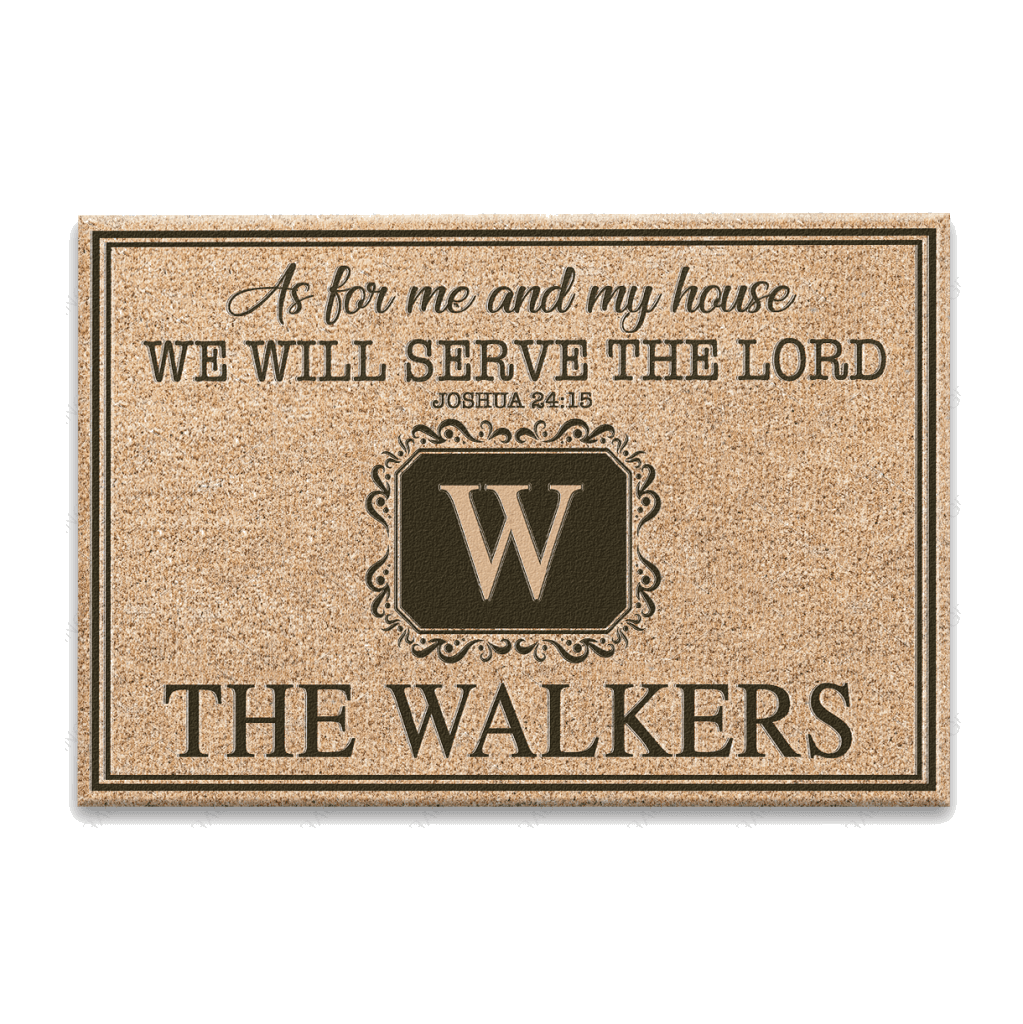 Luvingrace L126 Vintage Monogram Collection As For My House Personalized Doormat