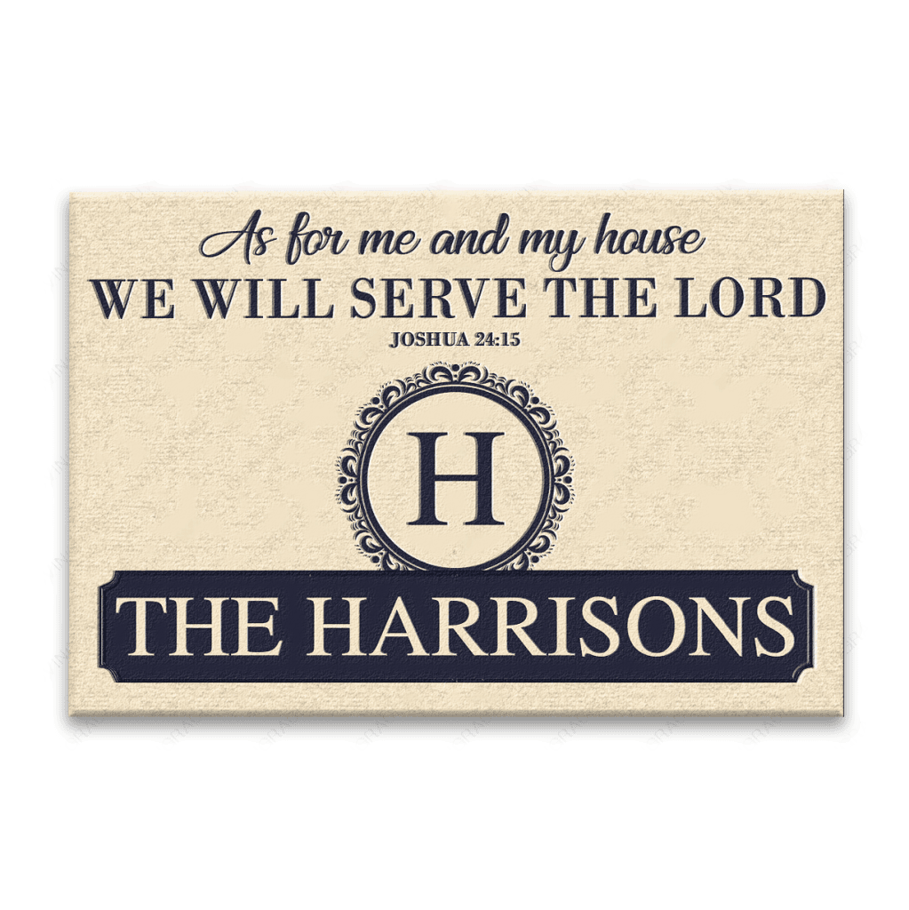 Luvingrace L127 Vintage Monogram Collection As For My House Personalized Doormat