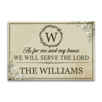 Luvingrace L128 Foral Monogram Collection As For My House Personalized Doormat
