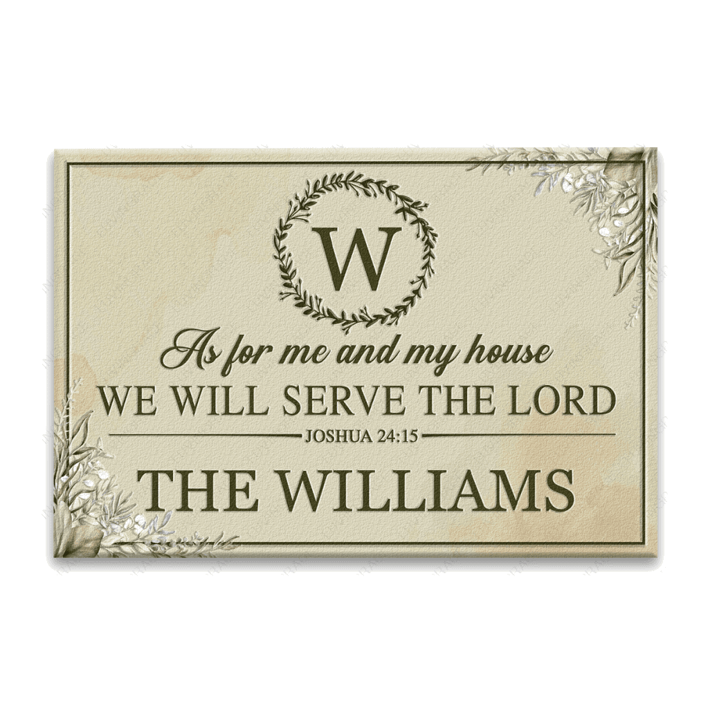 Luvingrace L128 Foral Monogram Collection As For My House Personalized Doormat