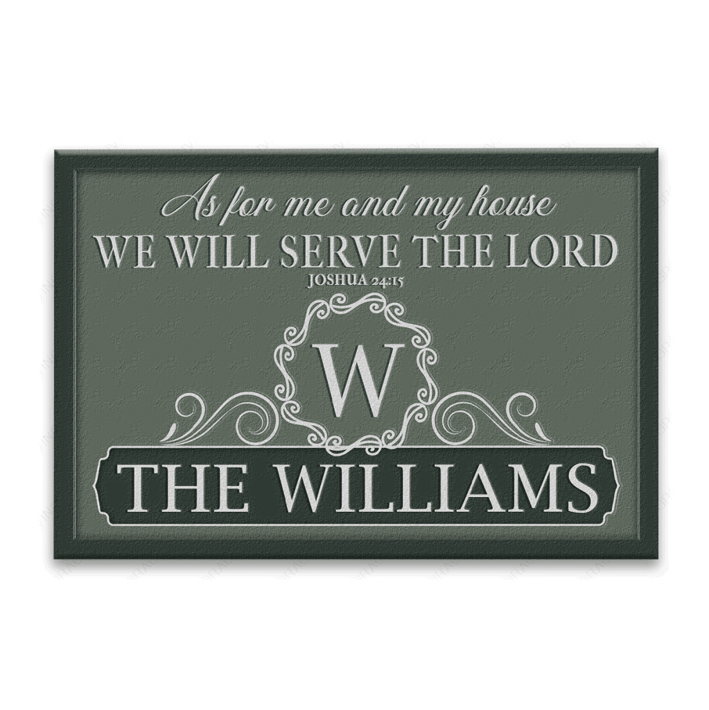 Luvingrace L133 Vintage Monogram Collection As For My House Personalized Doormat