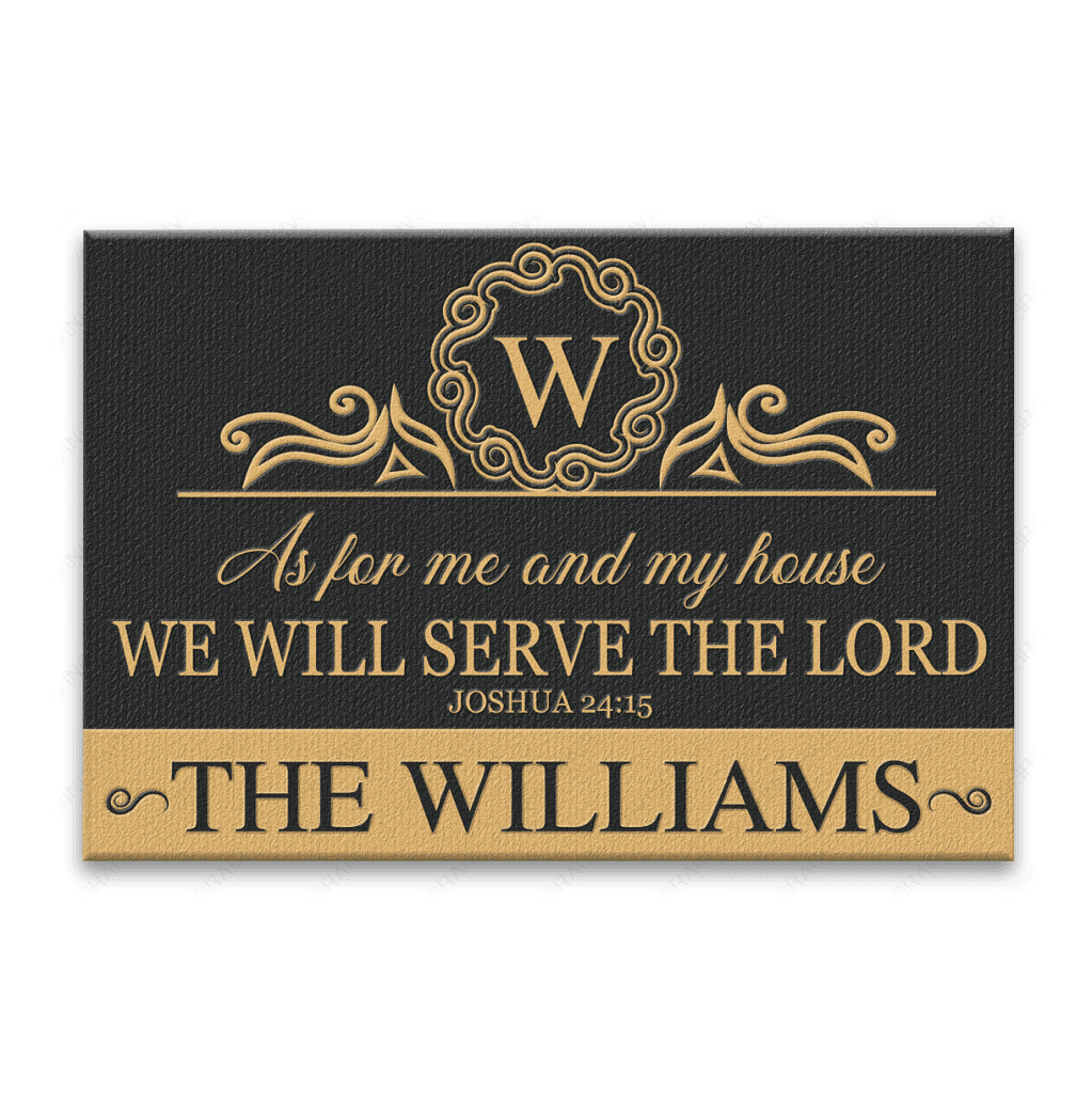 Luvingrace L134 Vintage Monogram Collection As For My House Personalized Doormat