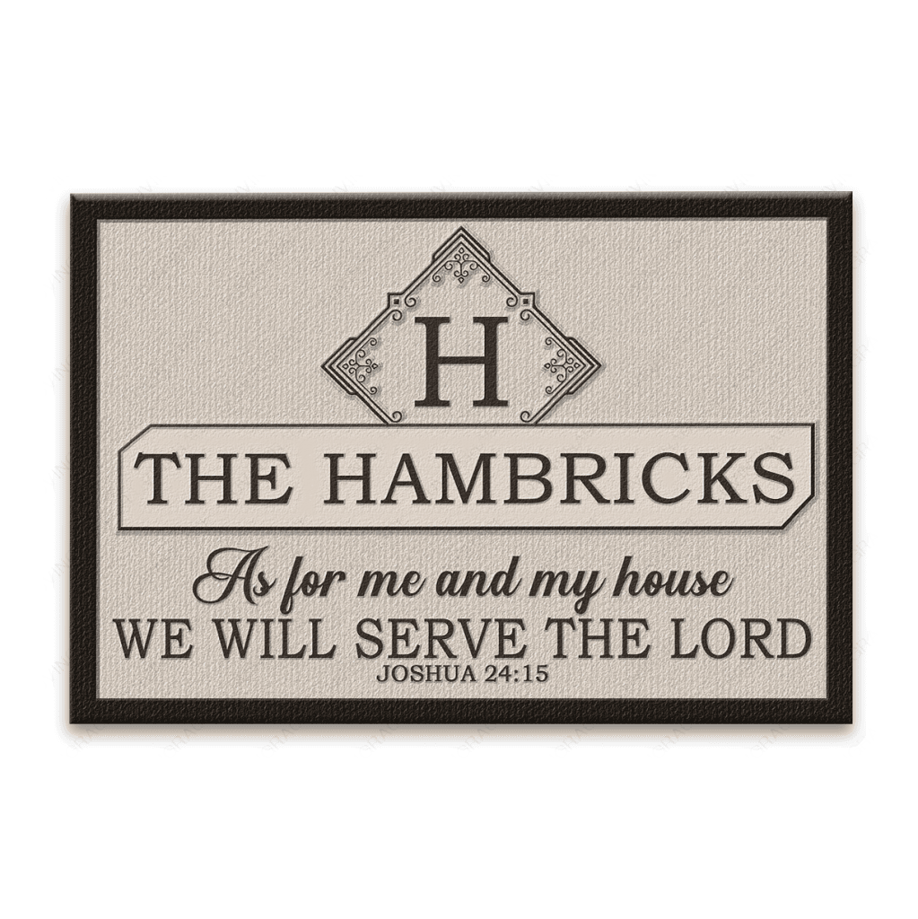 Luvingrace L135 Vintage Monogram Collection As For My House Personalized Doormat