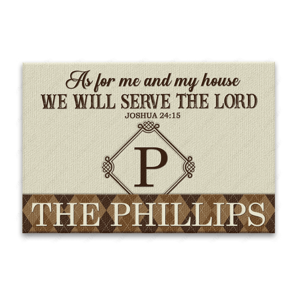 Luvingrace L136 Vintage Monogram Collection As For My House Personalized Doormat