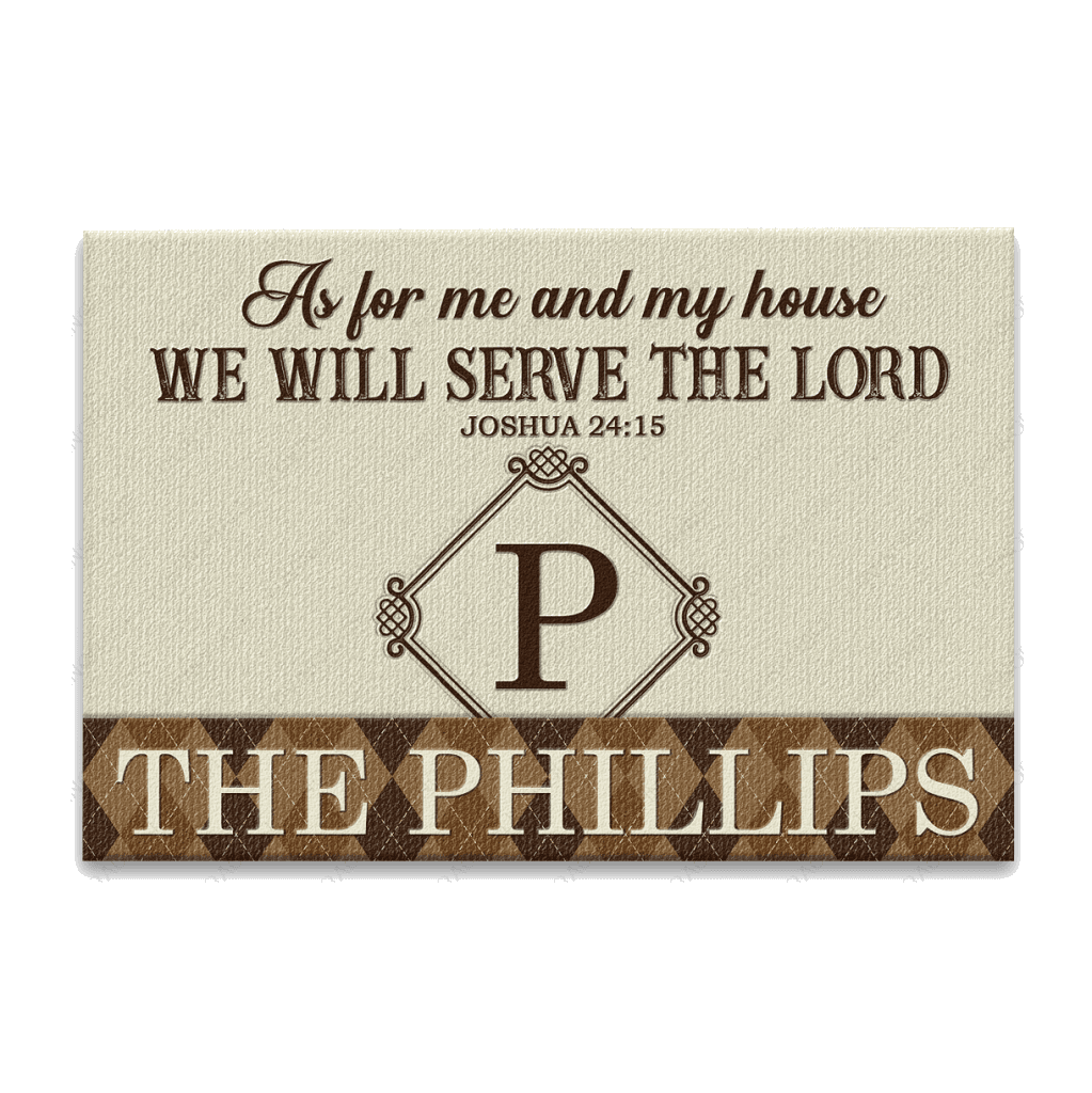 Luvingrace L136 Vintage Monogram Collection As For My House Personalized Doormat