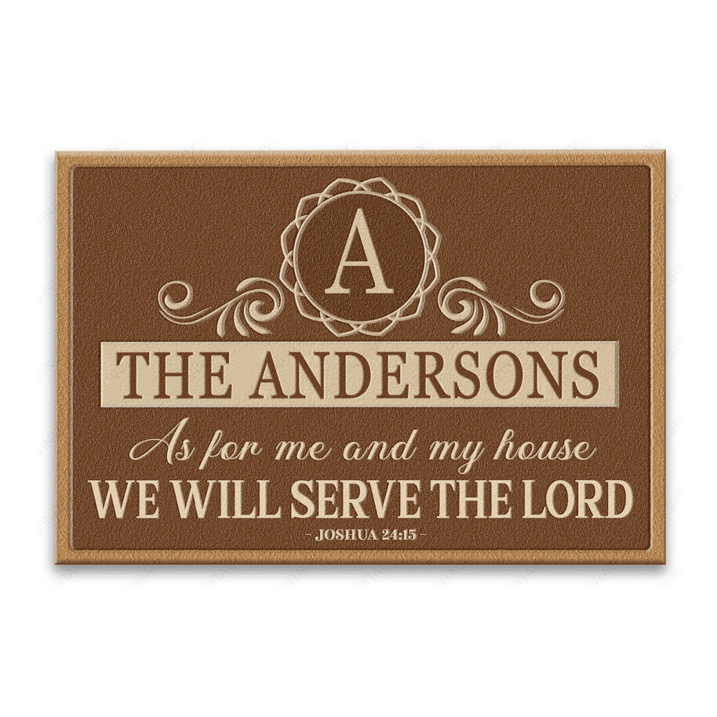 Luvingrace L137 Vintage Monogram Collection As For My House Personalized Doormat