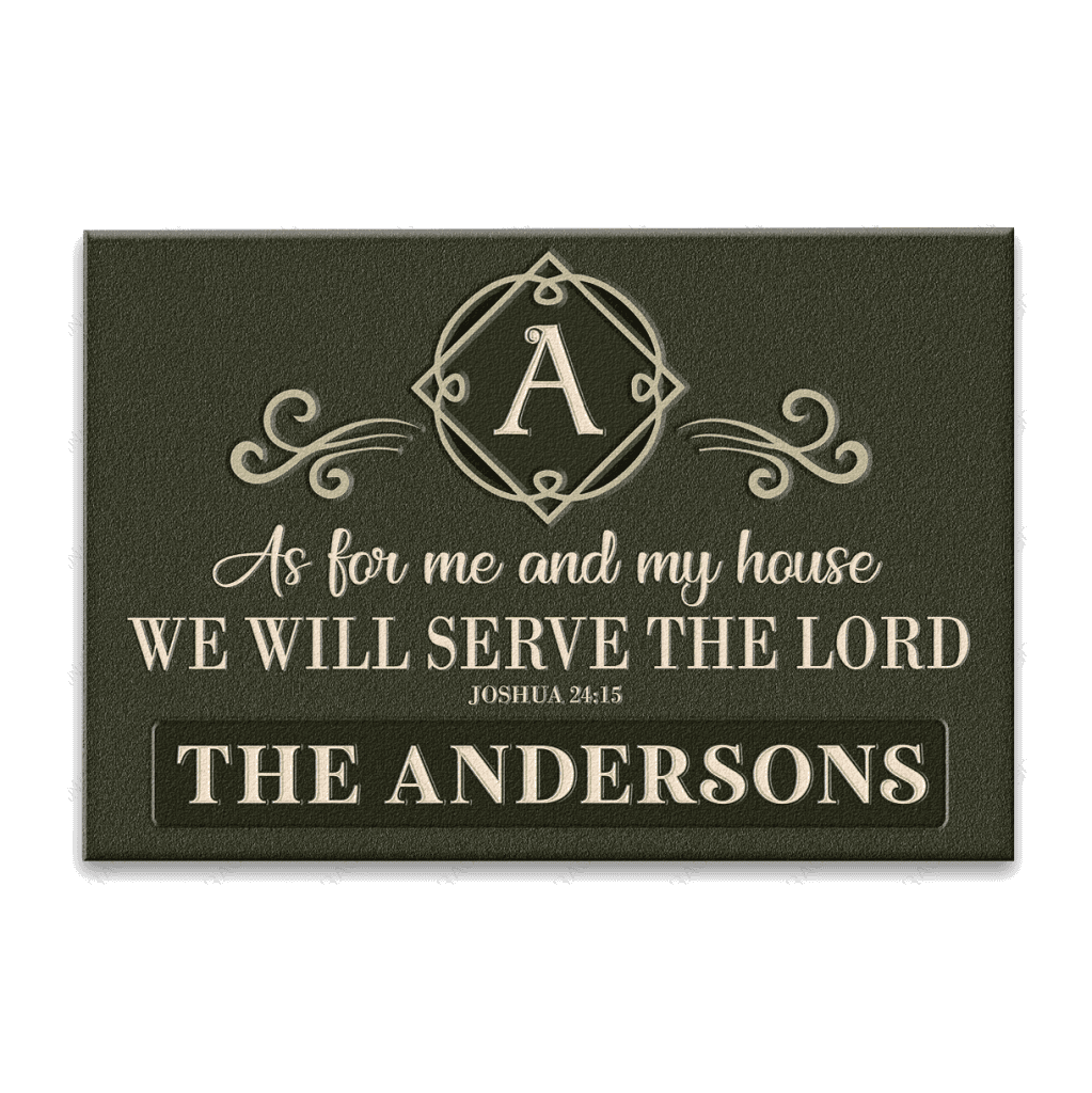 Luvingrace L138 Vintage Monogram Collection As For My House Personalized Doormat